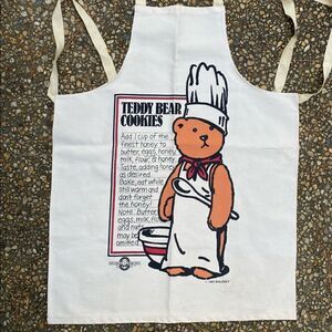 Vintage Bioko sky teddy bear recipe apron